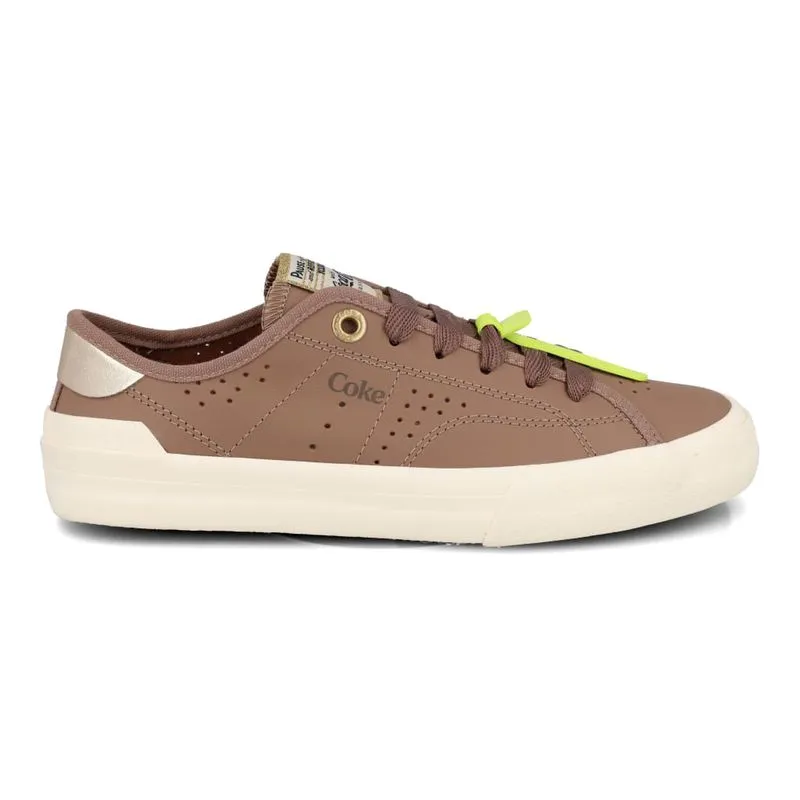Tênis Casual Coca-Cola Fortune Leather Feminino Marrom 37