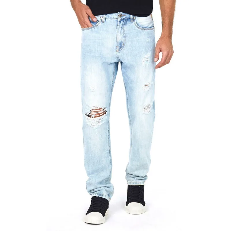 Calça Masculina Regular Puído Polo Wear Jeans Claro 48