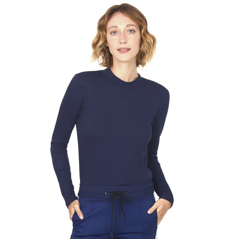 Blusa Manga Longa Gola Alta Polo Wear Azul Escuro G