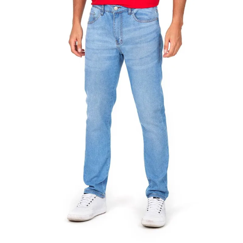 Calça Masculina Skinny Bord Logo Polo Wear Jeans Claro 40