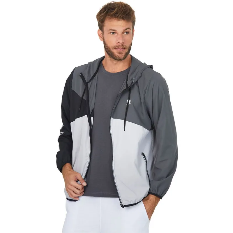 Jaqueta Corta Vento Ziper Bolsos Polo Wear Cinza Escuro G