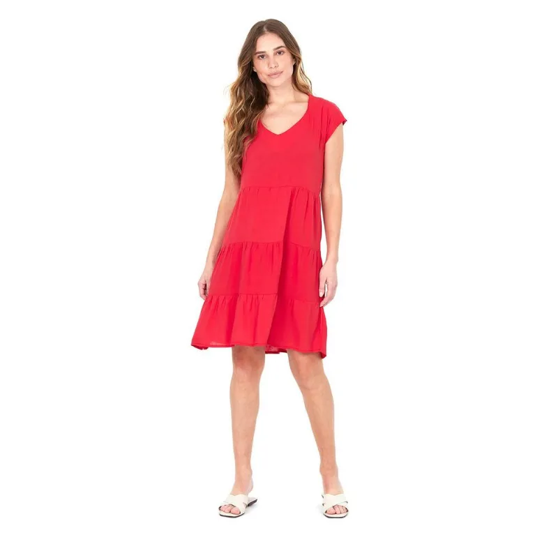 Vestido Feminino Viscose Decote Polo Wear Vermelho Médio G