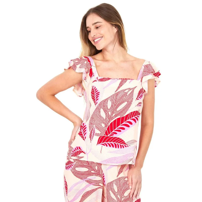 Blusa Feminina Viscose Babados Polo Wear Estampado G
