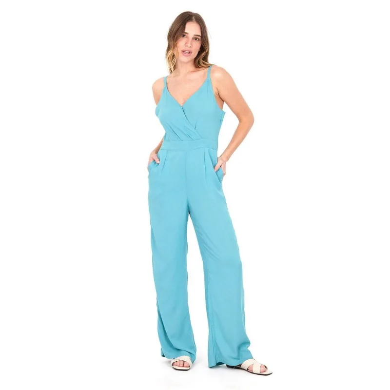 Macacão Feminino Alça Fina Polo Wear Azul Médio M