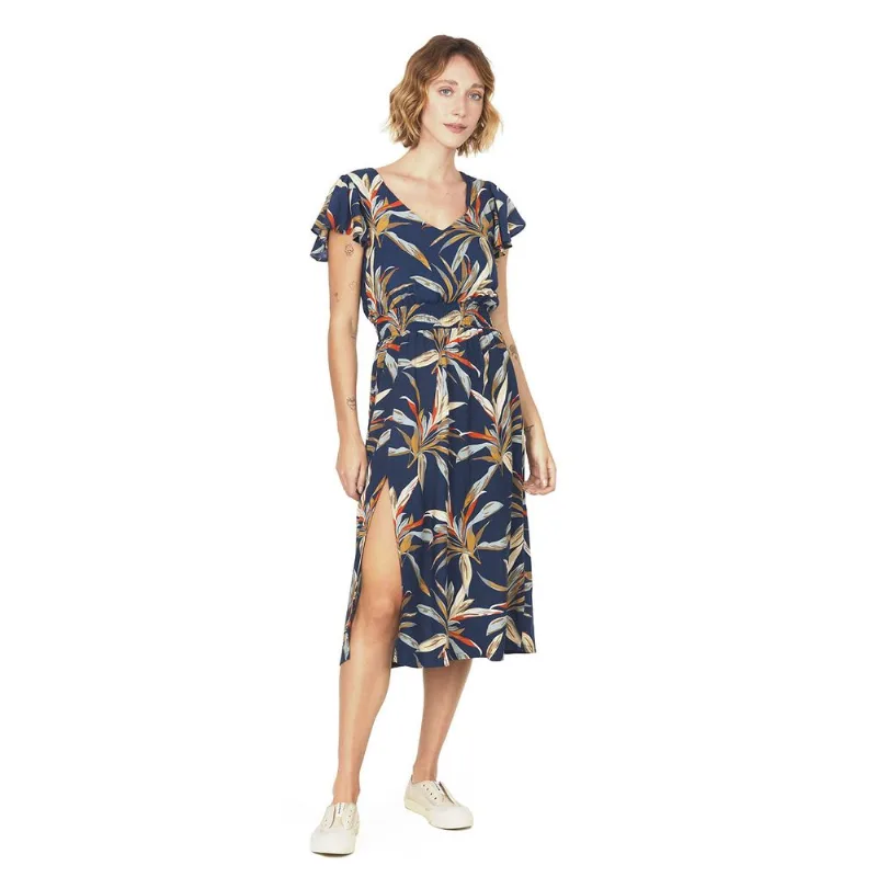 Vestido Midi Decote V Polo Wear Estampado G