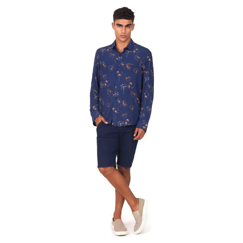 Bermuda Sarja Confort Polo Wear Azul Escuro 48