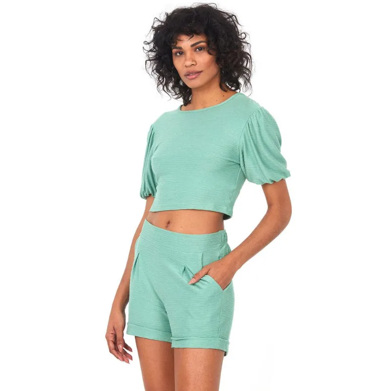 Blusa Feminina Blessed Manga Princesa Polo Wear Verde Claro GG