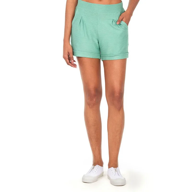 Short Feminino Blessed Prega Frontal Polo Wear Verde Claro G