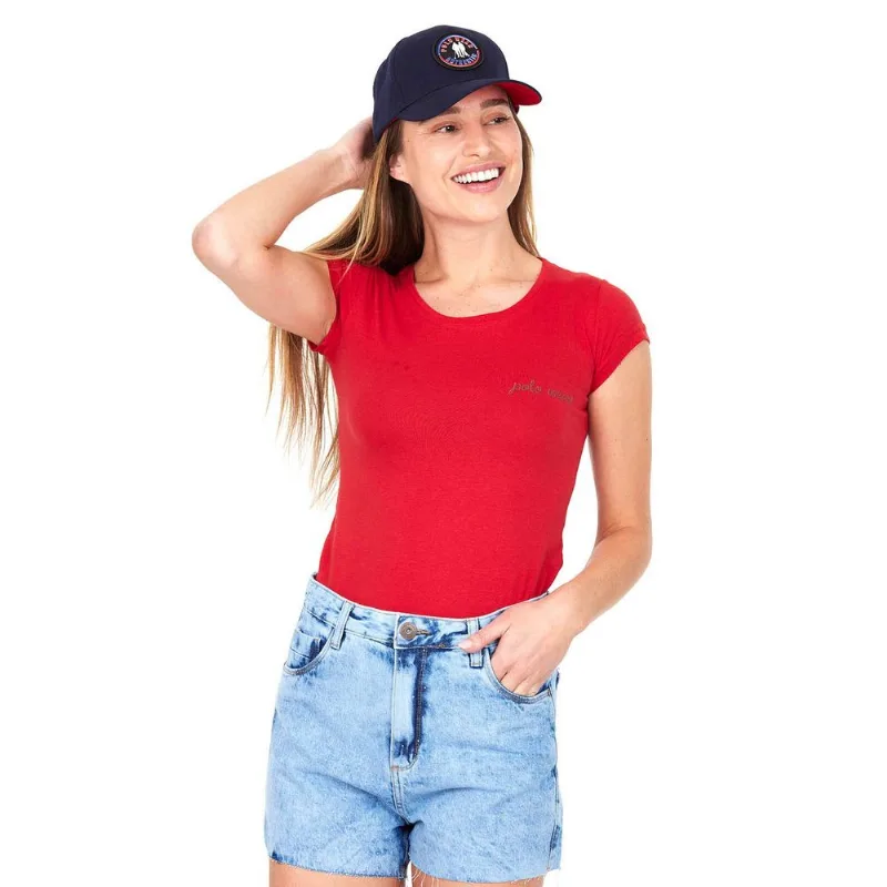 Camiseta Feminina Gola Careca Polo Wear Vermelho Médio M