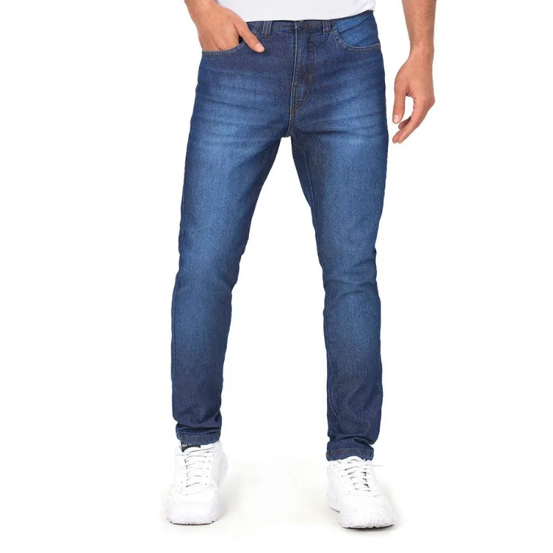 Calça Masculina Skinny Bordada Logo Polo Wear Jeans Escuro 42