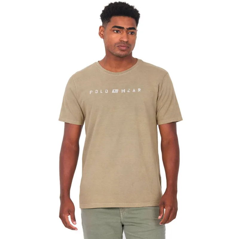 Camiseta Masculina Blessed Gola Careca Polo Wear Bege Escuro G
