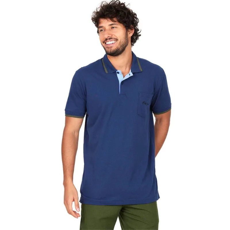 Polo Meia Malha Masculina Polo Wear Azul Escuro GG
