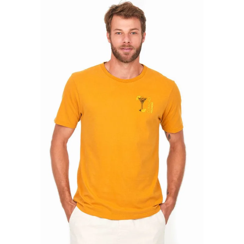 Camiseta Masculina Blessed Silk Polo Wear Amarelo Médio P