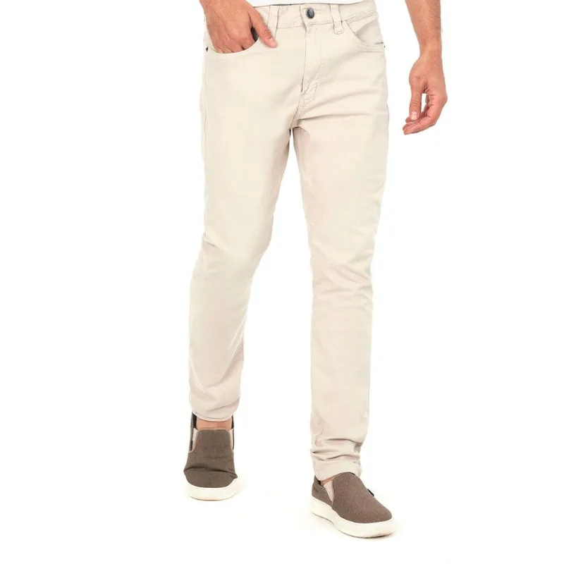 Calça Masculina Sarja Básica Polo Wear Bege Médio 48