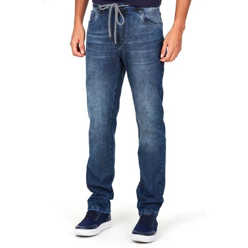 Calça Masculina New Patria Slim Polo Wear Jeans Escuro 46