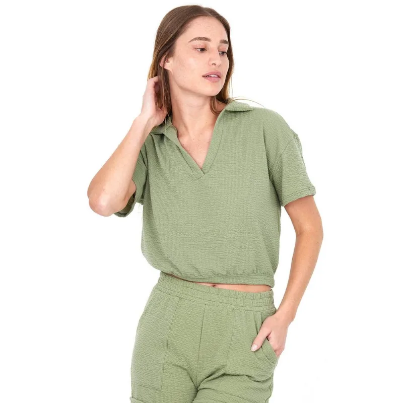 Blusa Cropped Feminina Blessed Polo Wear Verde Médio M