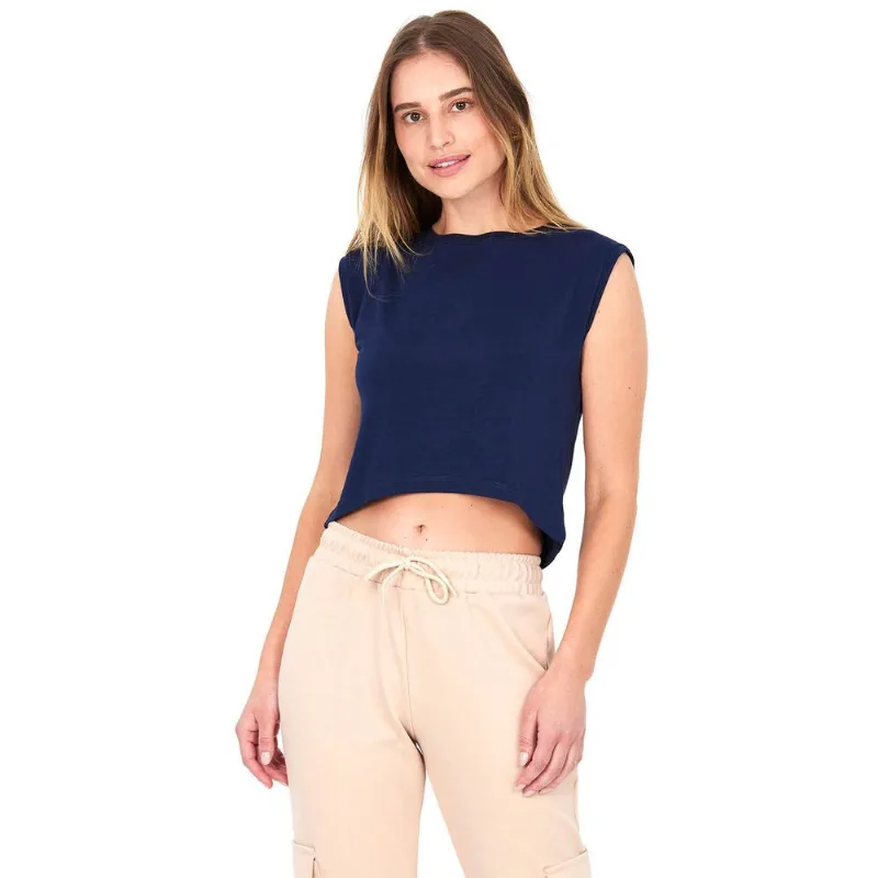 Blusa Feminina Alça Visco Polo Wear Azul Escuro GG