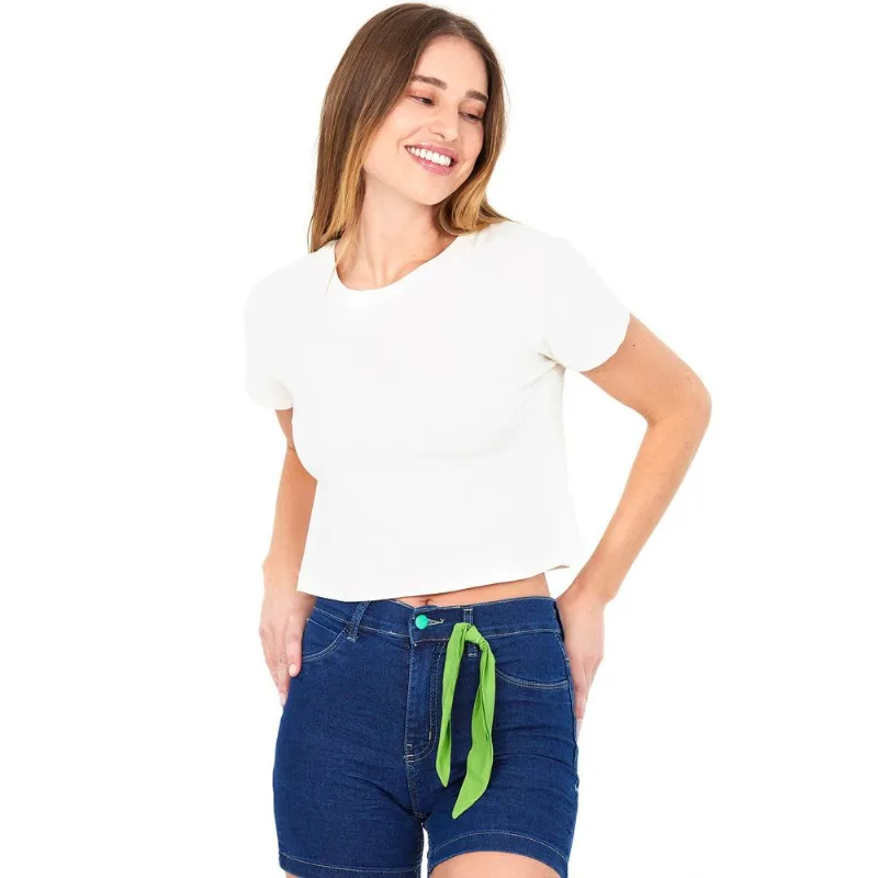 Blusa Feminina Visco Polo Wear Off White Branco GG