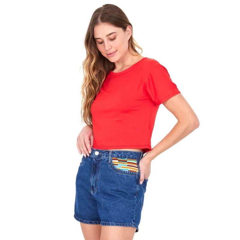 Blusa Feminina Visco Polo Wear Vermelho Médio GG
