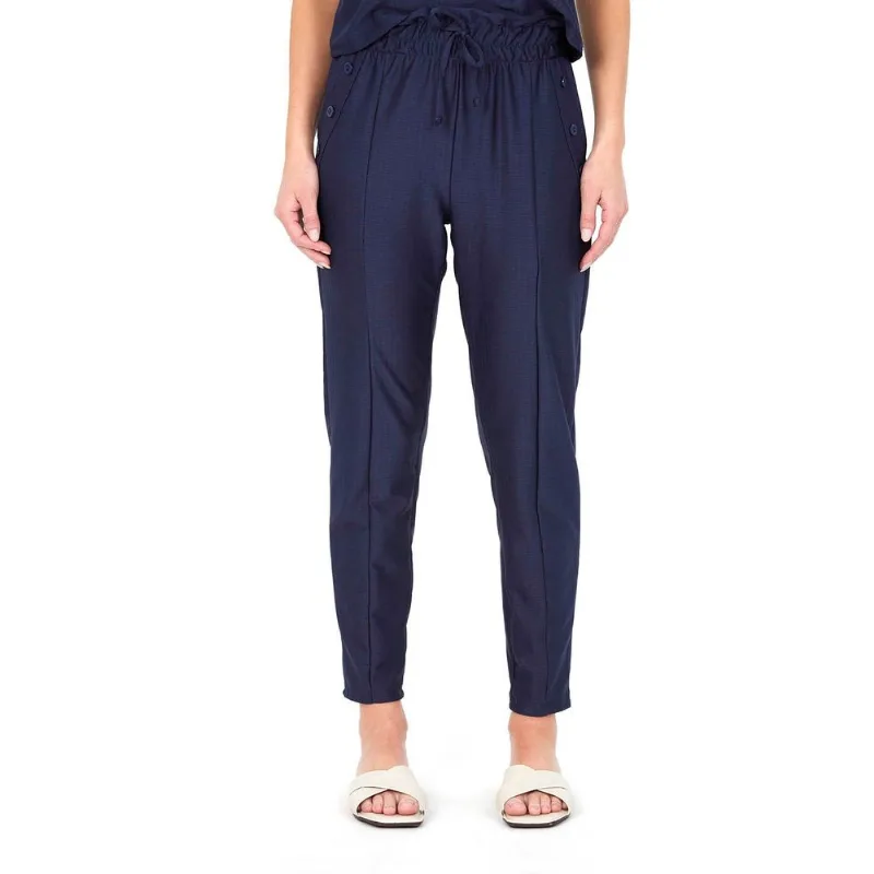Calça Feminina Com Botões Polo Wear Azul Escuro P