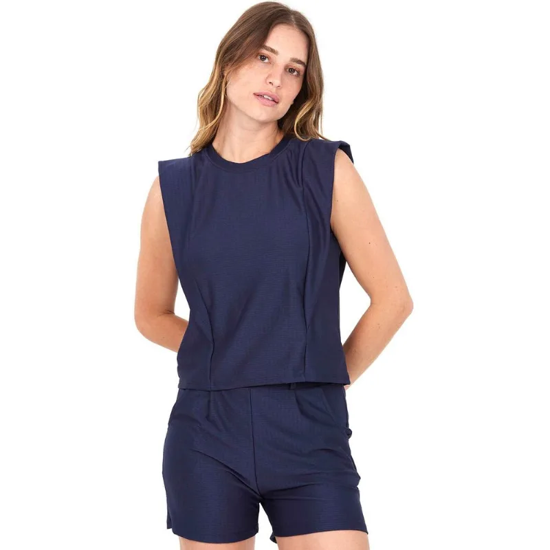 Blusa Feminina Muscle Recorte Polo Wear Azul Escuro GG