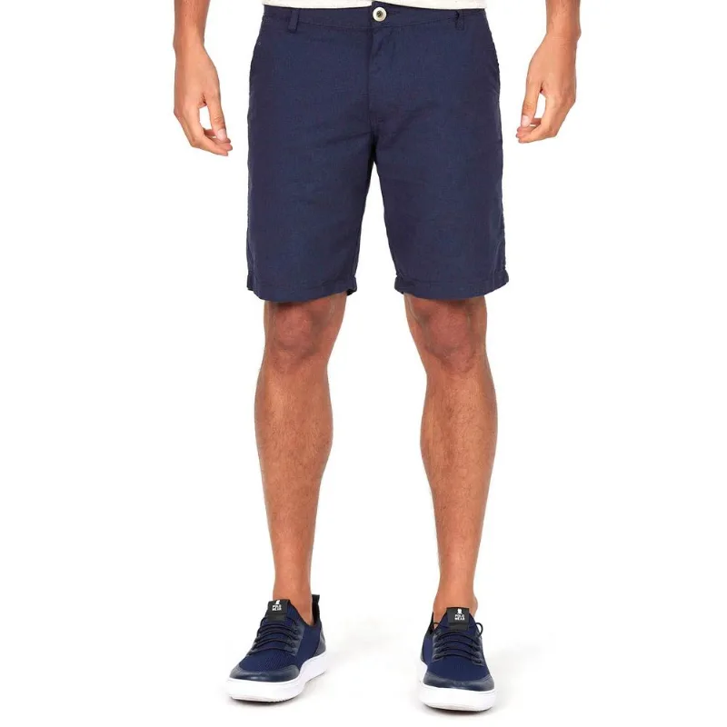 Bermuda Masculina Viscolinho Liso Polo Wear Azul Escuro GG