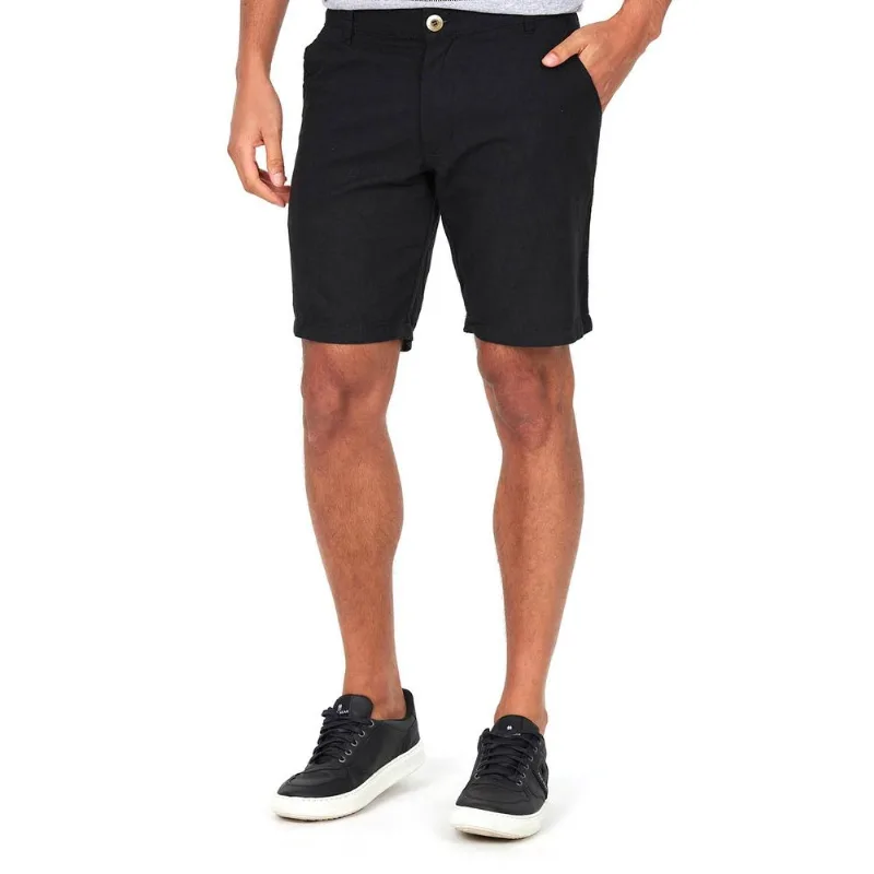 Bermuda Masculina Viscolinho Liso Polo Wear Preto M