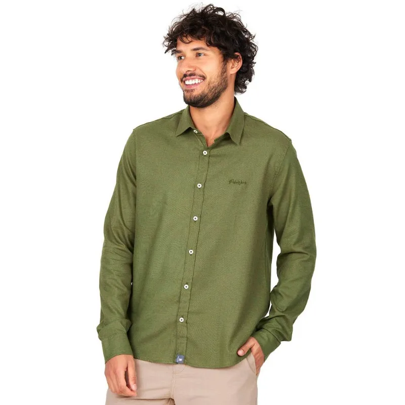 Camisa Masculina Viscolinho Color Polo Wear Verde Escuro G