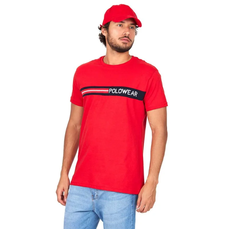 Camiseta Masculina Nautical Retilinea Polo Wear Vermelho Médio M