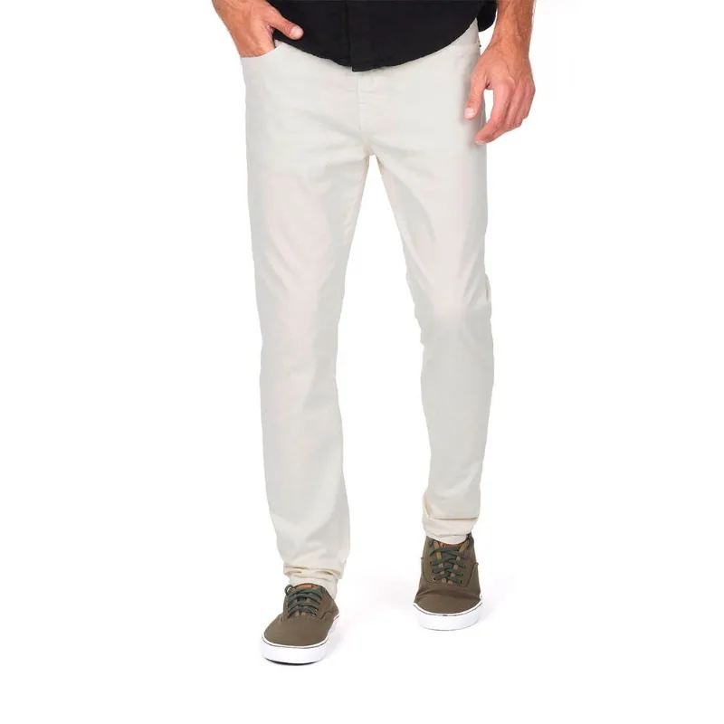 Calça Masculina Sarja Blessed Slim Polo Wear Off White Branco 38