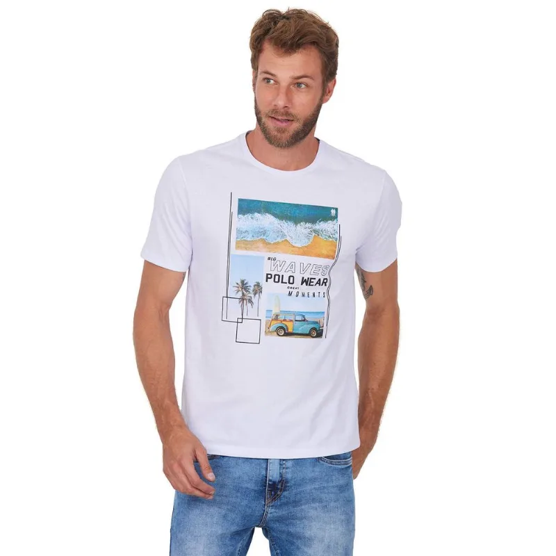 Camiseta Masculina Nautical Polo Wear Branco GG