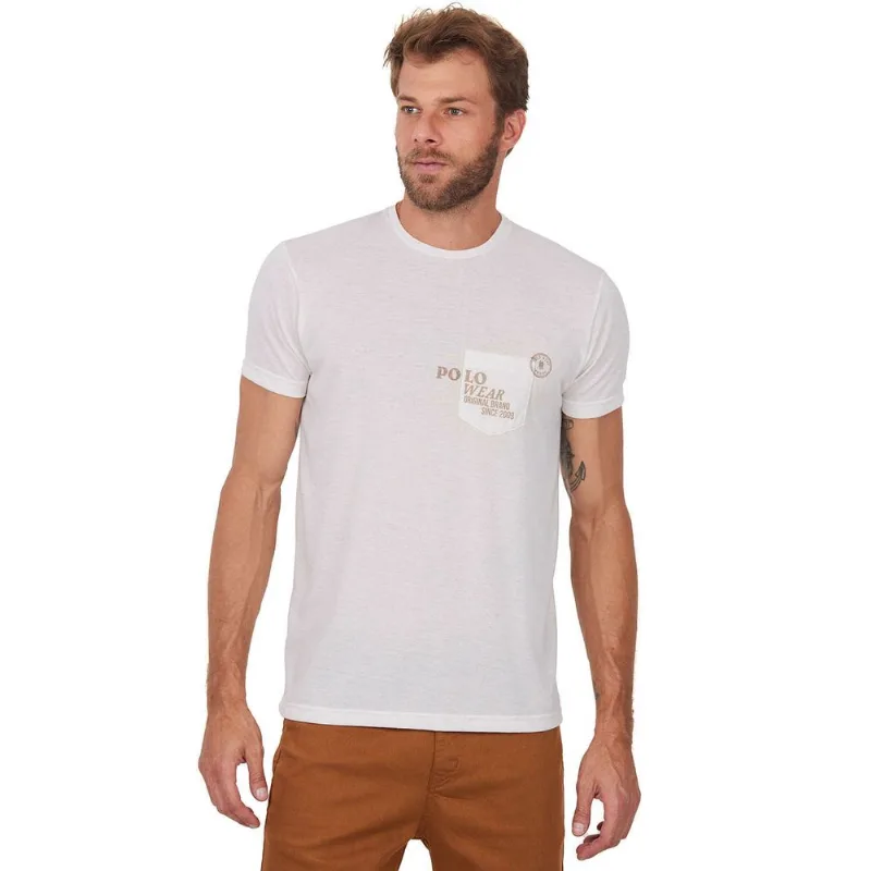 Camiseta Masculina Blessed Com Bolso Polo Wear Branco P