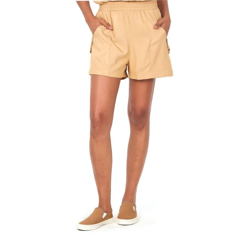 Short Feminino Blessed Bolsos Polo Wear Bege Claro G