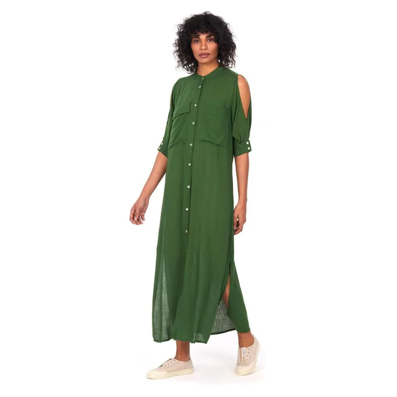 Vestido Feminino Manga 3/4 Blessed Polo Wear Verde Escuro GG