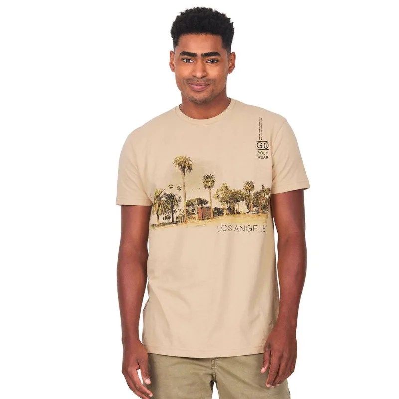 Camiseta Masculina Blessed Polo Wear Bege Claro GG