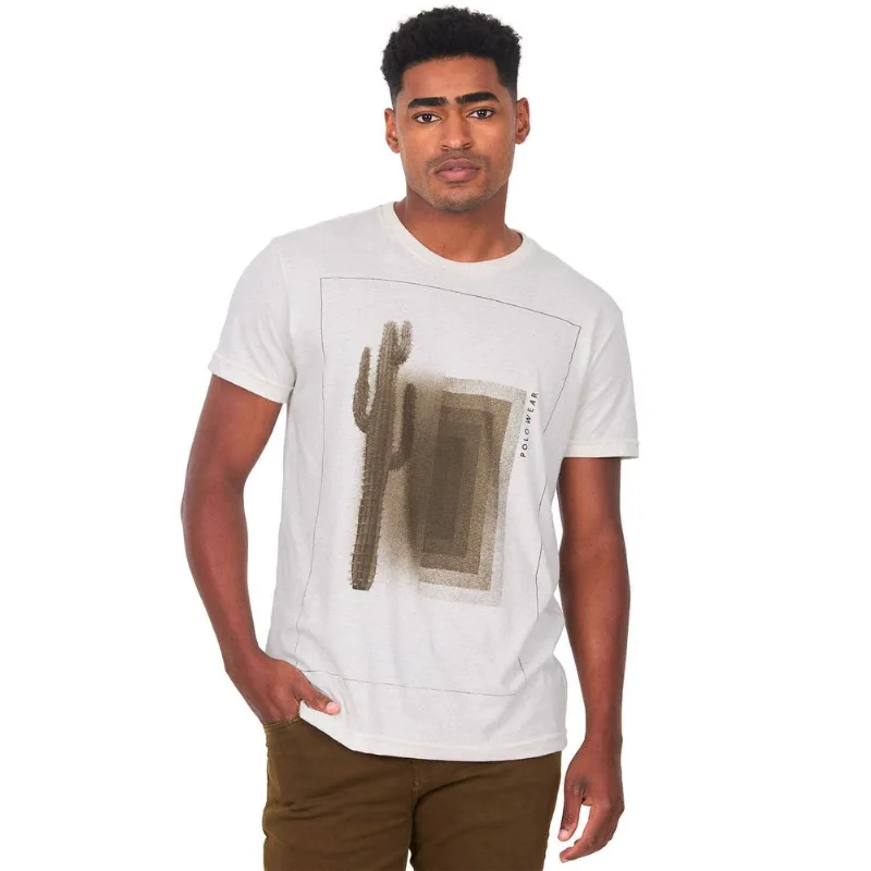 Camiseta Masculina Blessed Cacto Polo Wear Off White Branco P