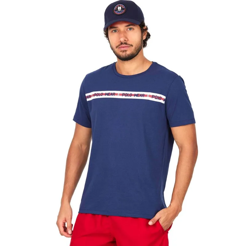 Camiseta Masculina Especial Nautical Polo Wear Azul Escuro G