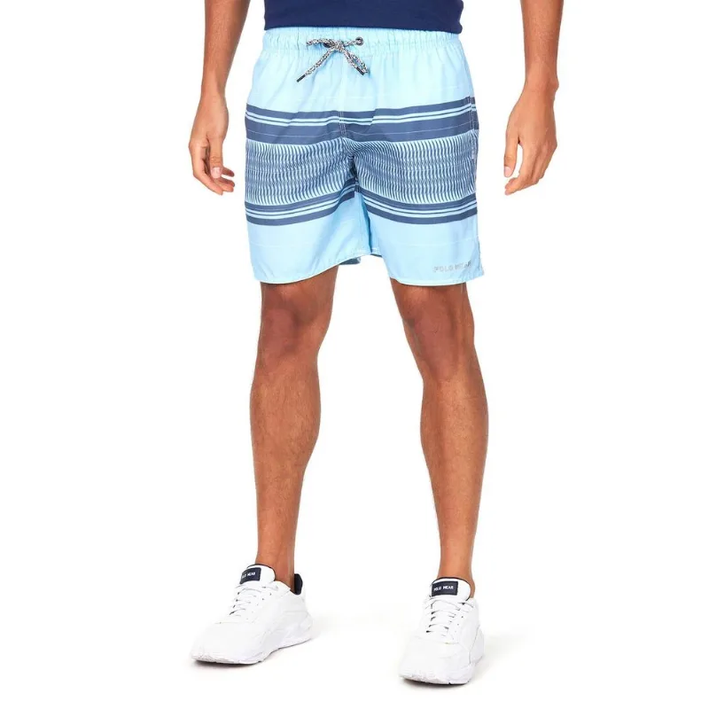 Short Volei Masculino Estampado Polo Wear Azul Claro M