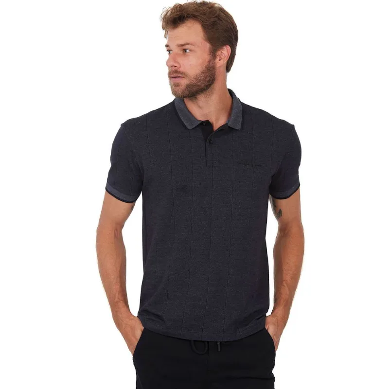 Polo Piquet Masculina Blessed Polo Wear Cinza Escuro G