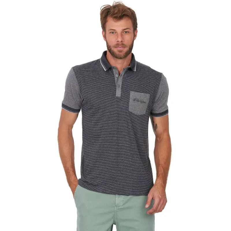 Polo Masculina Com Bolso Blessed Polo Wear Cinza Médio G