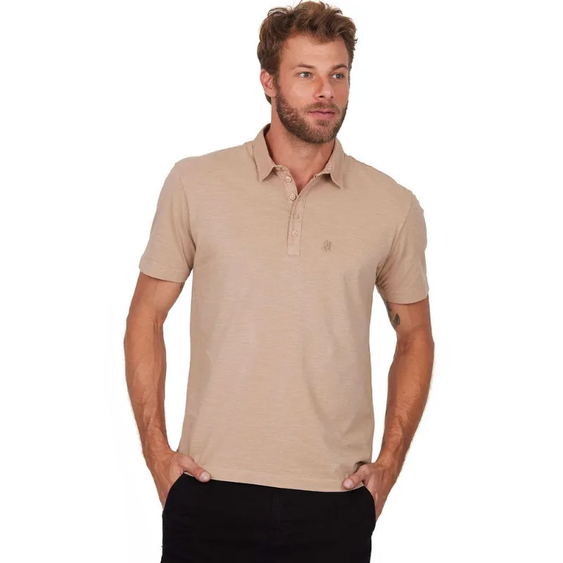 Polo Masculina Gola Padre Blessed Polo Wear Bege Médio GG