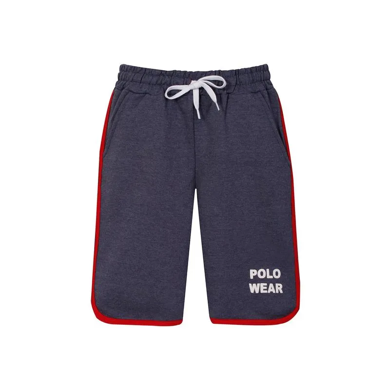 Bermuda Masculina Moletom Infantil Polo Wear Azul Escuro
