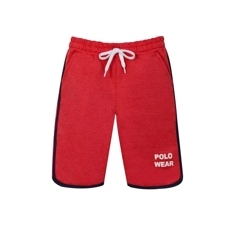 Bermuda Masculina Moletom Infantil Polo Wear Vermelho Escuro