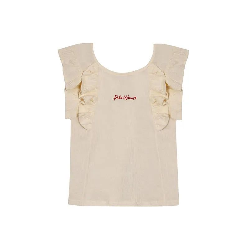 Blusa Feminina Infantil Algodão Polo Wear Off White