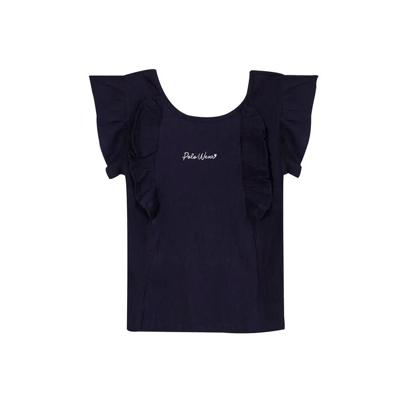 Blusa Feminina Infantil Algodão Polo Wear Azul Escuro