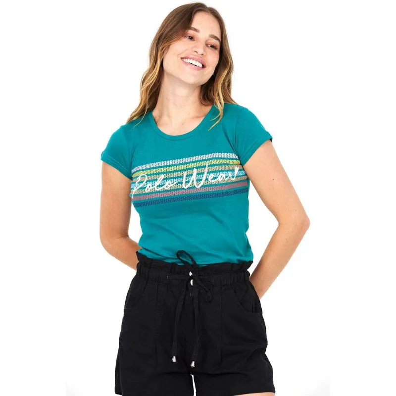 T-Shirt Feminina Baby Look Polo Wear Verde Claro G