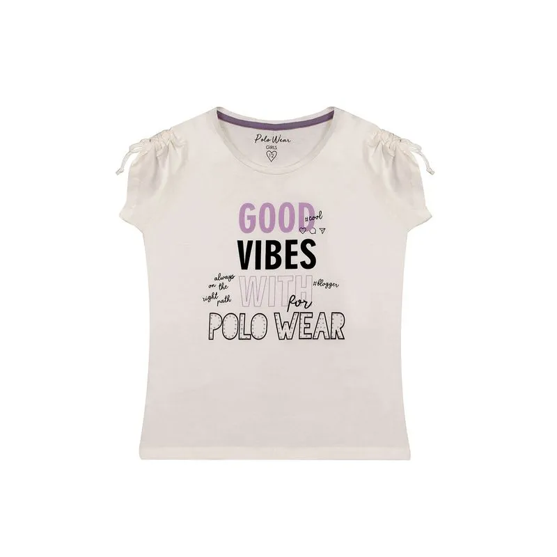 Blusa Infantil Blessed Detalhe Ombro Polo Wear Off White