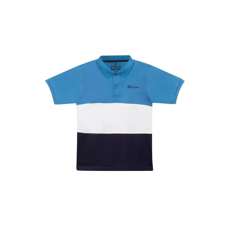 Polo Recorte Infantil Blessed Polo Wear Azul Médio 12