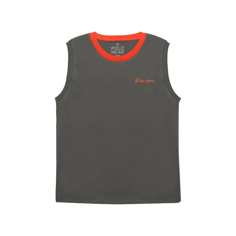 Regata Masculina Infantil Meia Malha Blessed Polo Wear Verde Escuro