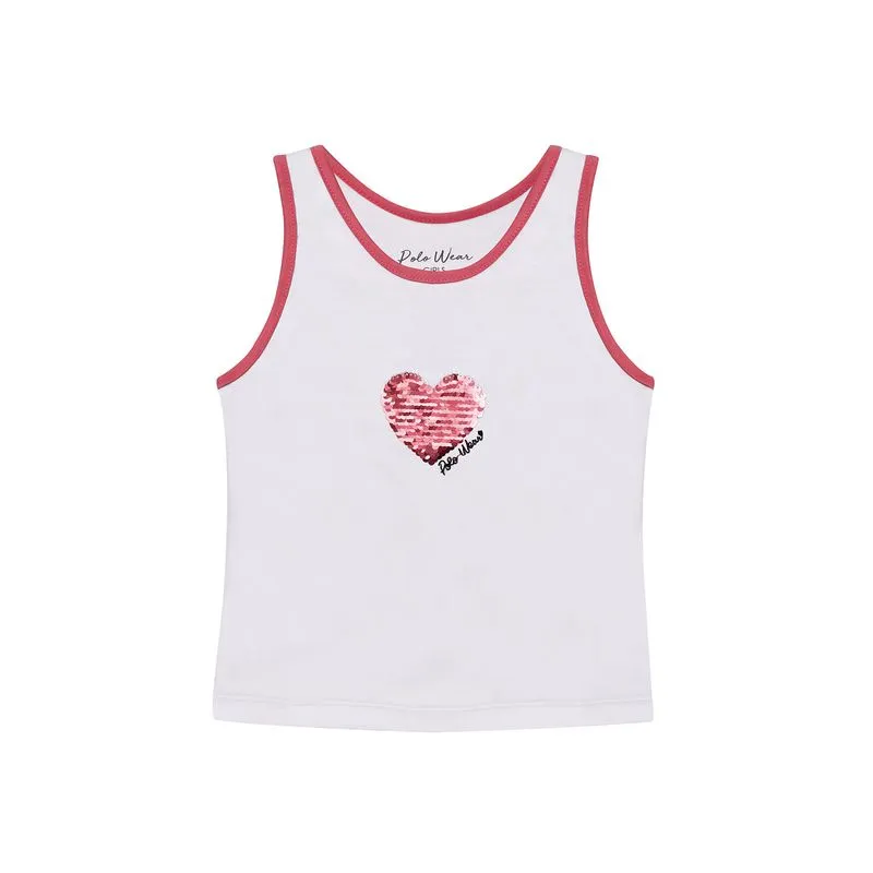 Regata Feminina Infantil Blessed Polo Wear Branco